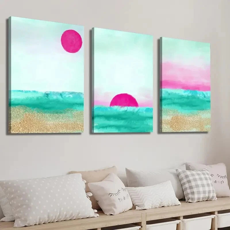 3pcs Modern Abstract Landscape Décor Perfect Wall Art Set Canvas Framed 40x60cm - High Quality Print 100% Australian Made Wall Canvas Ready to Hang - Bella Home Decor