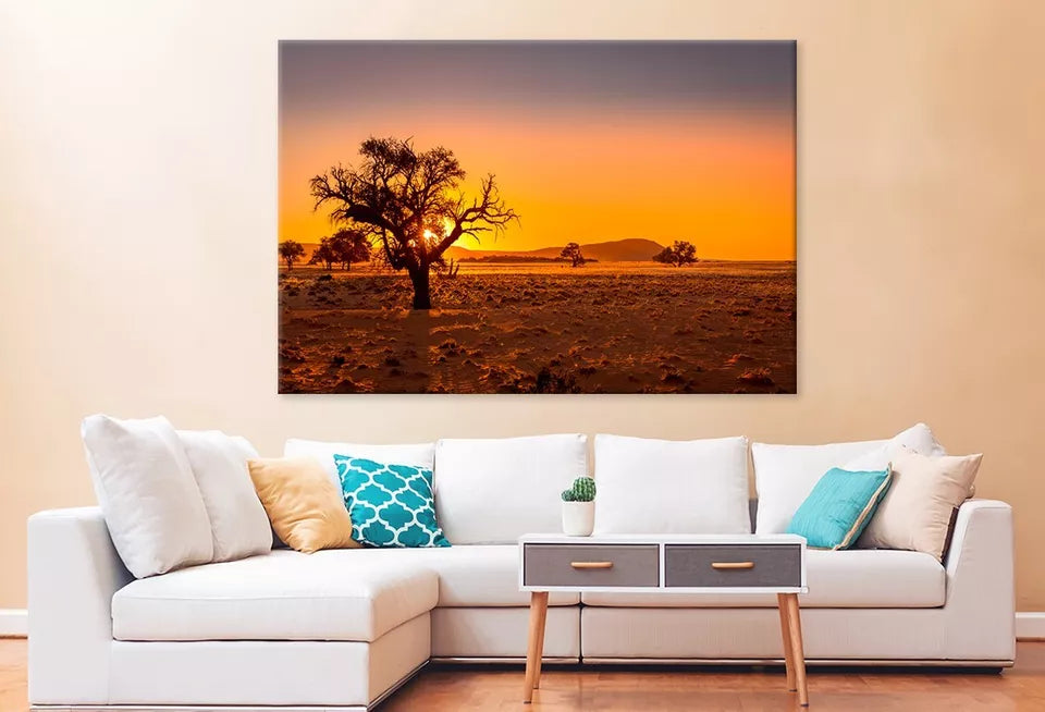 Grassy Steppe, Camel Thorn Trees Wall Art Decor 100% Australian Made - Bella Home Decor
