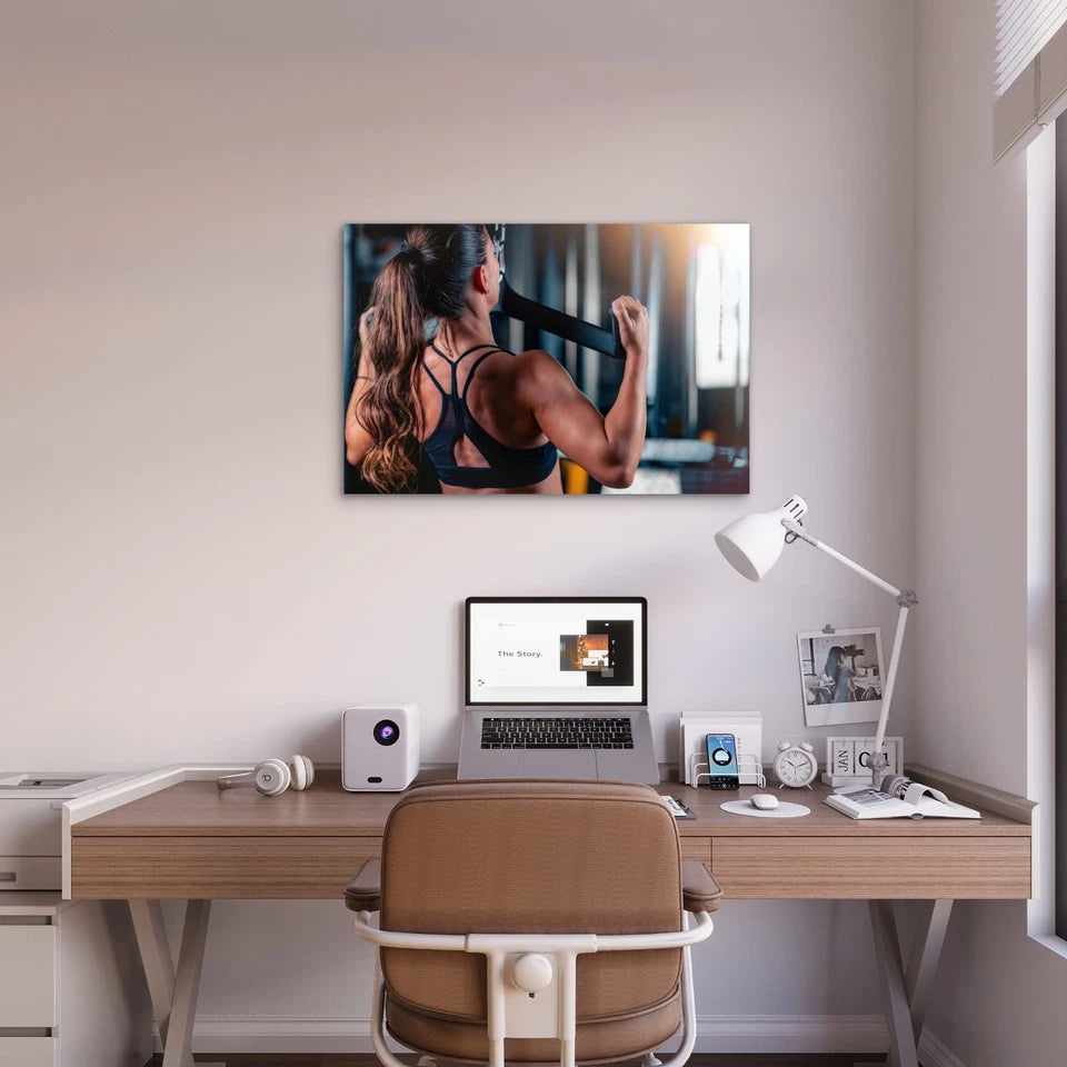 Female Lat Pulldown Gym Workout 5mm thick Plastic Poster Ready to Hang 90x60cm