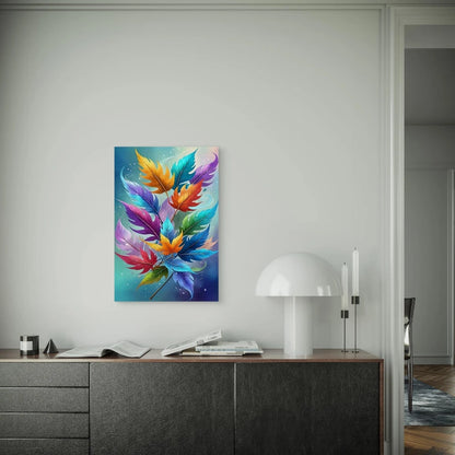 Vibrant Colorful Leaves Rainbow Foliage Metal Print Ready to Hang