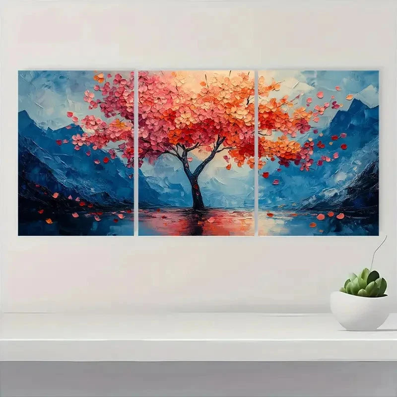 3pcs Abstract Blossom Trees IR   Wall Art Set Canvas Framed 40x60cm - High Quality Print 100% Australian Made Wall Canvas Ready to Hang - Bella Home Decor