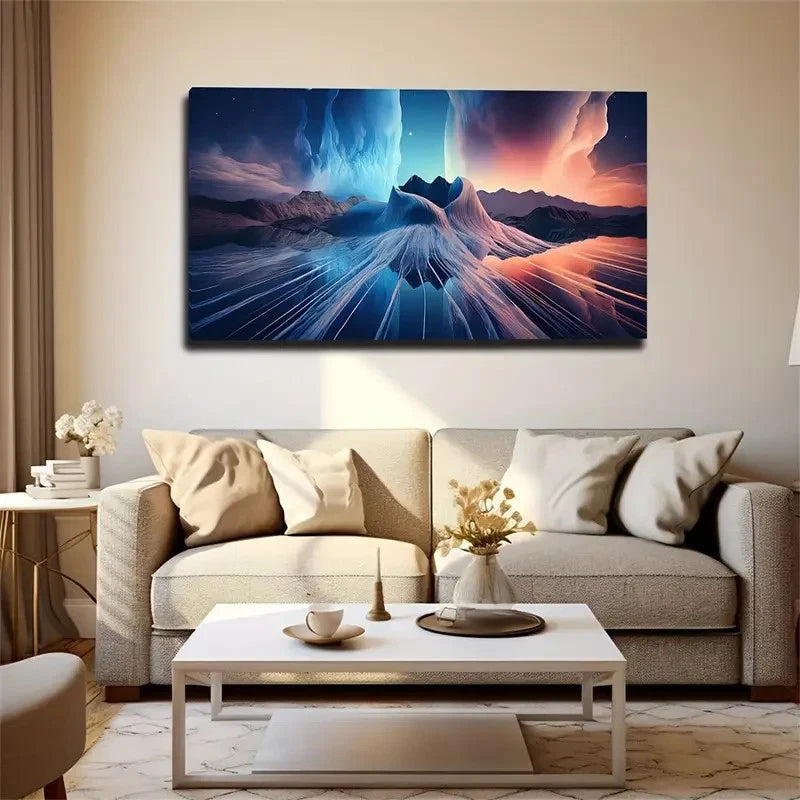 Abstract Mountain Bohemian Wall Art Canvas Office Home Room Framed 120x60cm