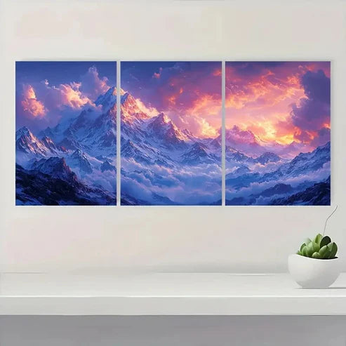 3pcs Himalayan Mountain Landscape Art Wall Art Canvas Unframed - High Quality Print 100% Australian Made Wall Canvas