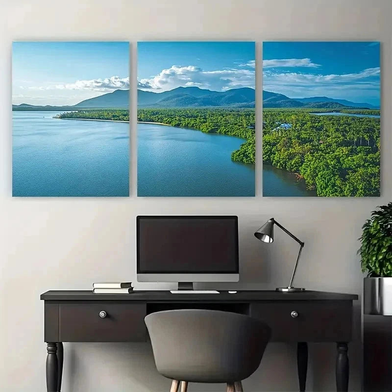 3pcs Cairns Travel Nature Beauty Perfect Wall Art Set Canvas Framed 50x70cm - High Quality Print 100% Australian Made Wall Canvas Ready to Hang - Bella Home Decor
