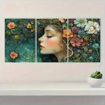 3pcs Vibrant Flowers & Greenery Design X    Wall Art Set Canvas Framed 60x90cm - High Quality Print 100% Australian Made Wall Canvas Ready to Hang - Bella Home Decor