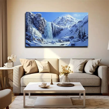 Snowy Mountain Landscape Wall Art Canvas Office Home Room Framed 120x60cm
