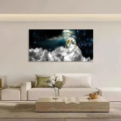 Cosmic Sci-Fi Landscape Night Wall Art Canvas Office Home Room Framed 120x60cm - Bella Home Decor