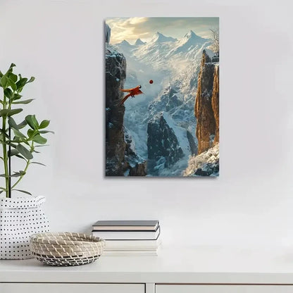 Cyberpunk Parrot Playing with Ball Painting 40x60cm Metal Print Ready to Hang - Bella Home Decor