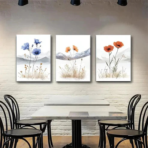 3pcs Minimalist Floral Elegant Nature Perfect Wall Art Set Canvas Unframed - High Quality Print 100% Australian Made Wall Canvas
