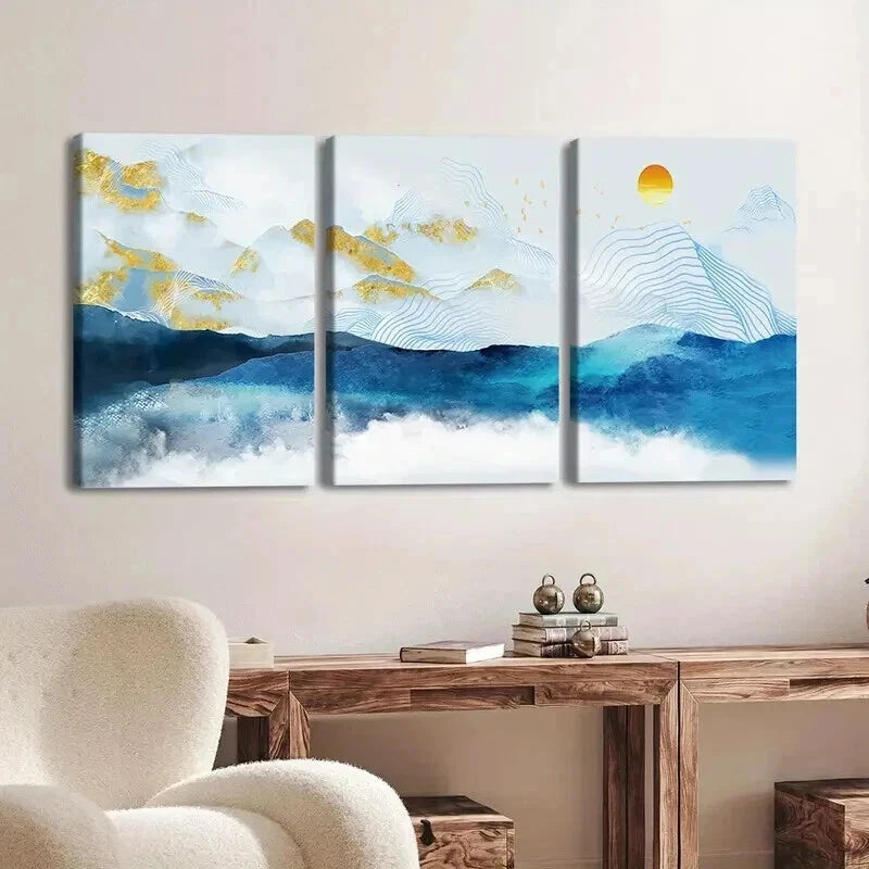 3pcs Odorless Waterproof Landscape Perfect Wall Art Set Canvas Framed 60x90cm - High Quality Print 100% Australian Made Wall Canvas Ready to Hang - Bella Home Decor