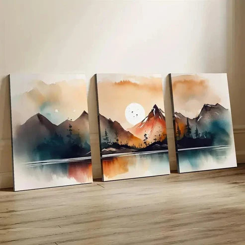 3pcs Mountain Landscape Nature Décor Wall Art Set Canvas Unframed - High Quality Print 100% Australian Made Wall Canvas