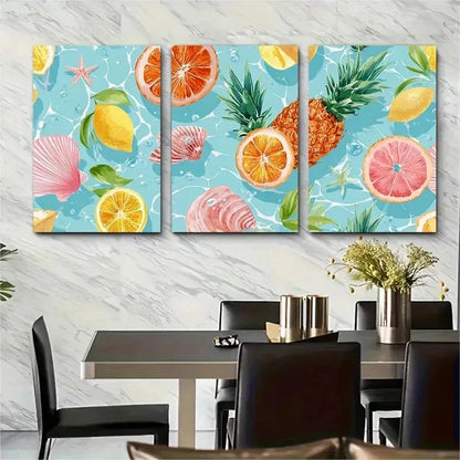 3pcs Sunshine Trendy Beach House Décor Perfect Wall Art Set Canvas Framed 50x70cm - High Quality Print 100% Australian Made Wall Canvas Ready to Hang