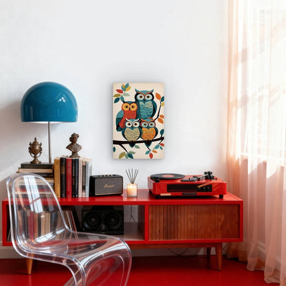 Vibrant Owl French Country Style 60x90cm Metal Print Ready to Hang