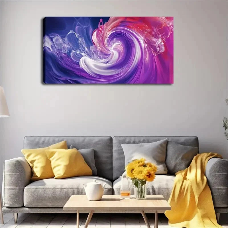 Vibrant Swirling Color Abstract Wall Art Canvas Office Home Room Framed 120x60cm