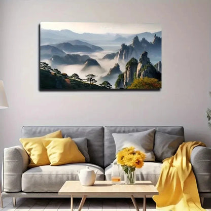 Majestic China Mountainscape Wall Art Canvas Office Home Room Framed 120x60cm