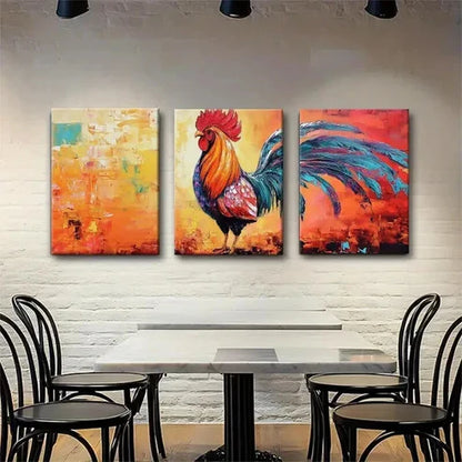 3pcs Colorful Farmhouse Animal Vibrant Wall Art Canvas Unframed - High Quality Print 100% Australian Made Wall Canvas - Bella Home Decor