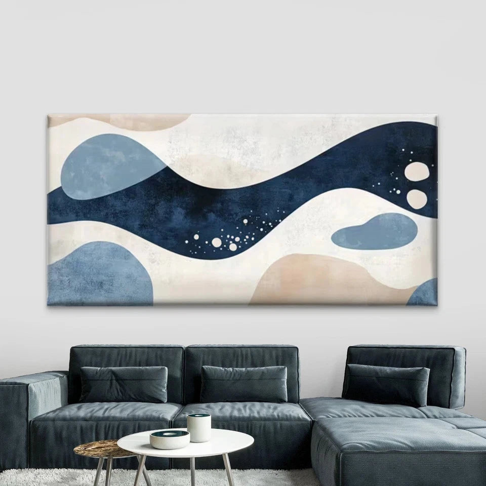 Vintage-Inspired Abstract Wall Art Canvas Office Home Room Framed 120x60cm