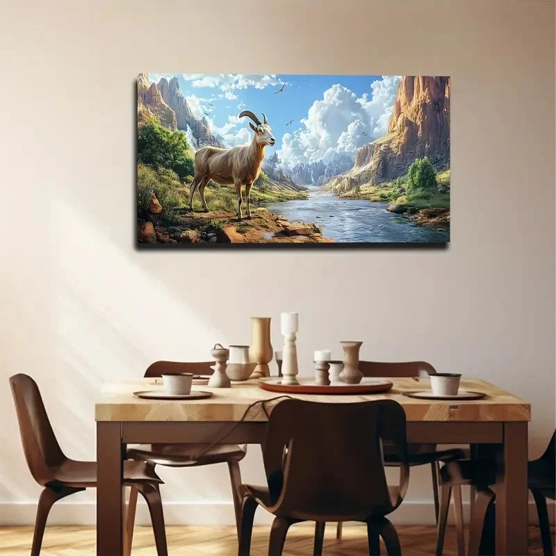 Majestic Mountain Forest Wall Art canvas office home room framed 120x60cm - Bella Home Decor