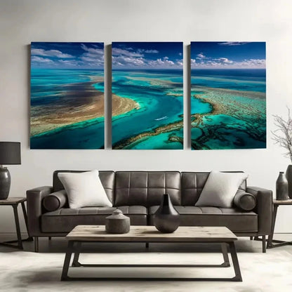 3pcs Beauty of Great Barrier Reef, Australia   Wall Art Set Canvas Framed 60x90cm - High Quality Print 100% Australian Made Wall Canvas Ready to Hang - Bella Home Decor