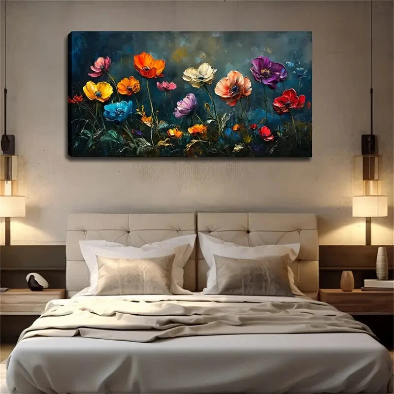 Smudged Background Effect Wall Art Canvas Office Home Room Framed 120x60cm - Bella Home Decor