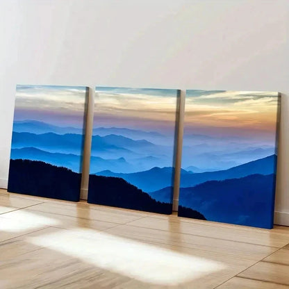 3pcs Vibrant Sunset & Forest Scenery Wall Art Set Canvas Framed 60x90cm - High Quality Print 100% Australian Made Wall Canvas Ready to Hang