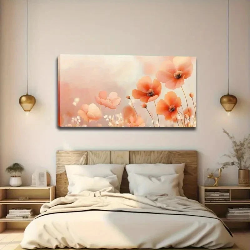Serene Warm Tones Artistic Wall Art Canvas Office Home Room Framed 120x60cm