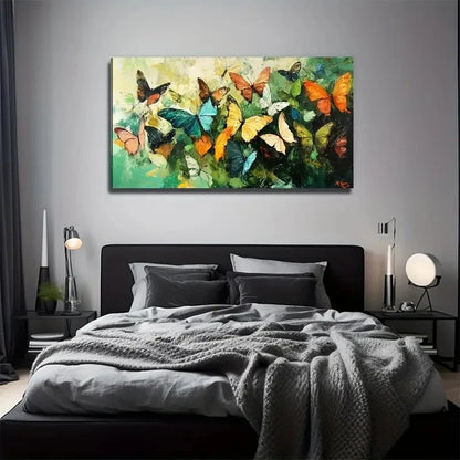 Romantic Butterfly Vibrant Wall Art Canvas Office Home Room Framed 120x60cm