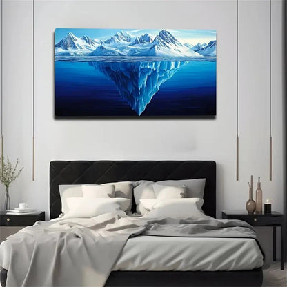 Dark Blue Lake Landscape Wall Art Canvas Office Home Room Framed 120x60cm