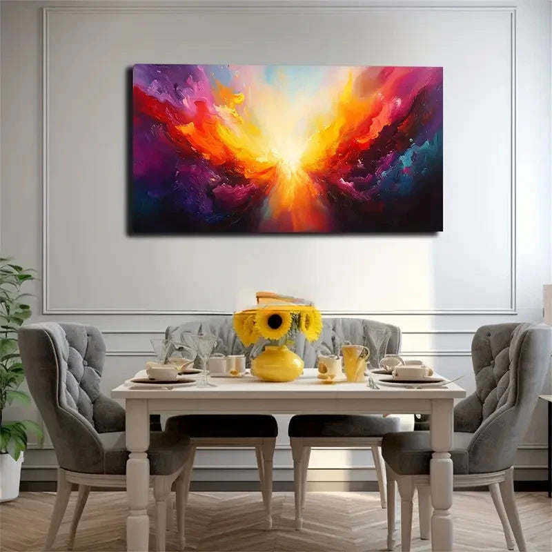 Color Clashes And Fluidity Wall Art Canvas Office Home Room Framed 120x60cm