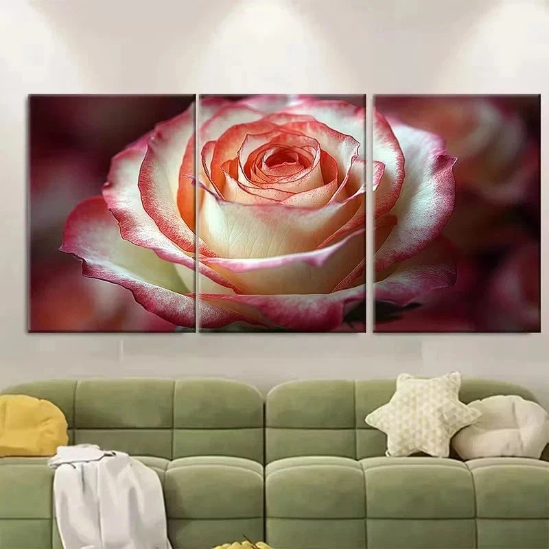 3pcs Macro Rose Photography Wall Art Set Canvas Framed 50x70cm - High Quality Print 100% Australian Made Wall Canvas Ready to Hang - Bella Home Decor