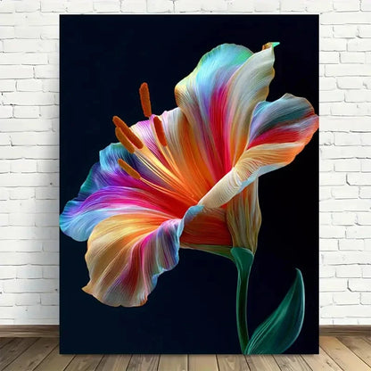 Beautiful Vibrant Abstract Floral Painting 40x60cm Metal Print Ready to Hang - Bella Home Decor