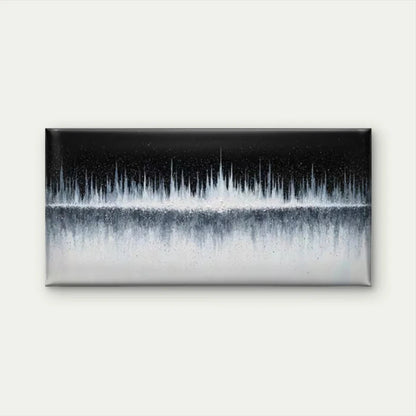 Black White Sound Wave & Cosmic Wall Art Canvas Office Home Room Framed 120x60cm