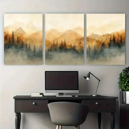 3pcs Abstract Beige Watercolor Stroke Perfect Wall Art Set Canvas Framed 50x70cm - High Quality Print 100% Australian Made Wall Canvas Ready to Hang - Bella Home Decor