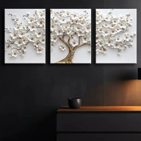 3pcs Green and White Shaded Circles Perfect Wall Art Set Canvas Unframed - High Quality Print 100% Australian Made Wall Canvas