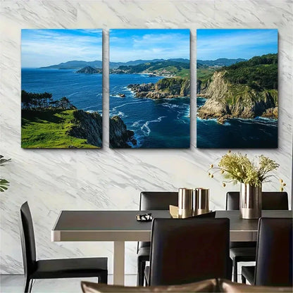 3pcs Galicia Print Cues Islands Perfect Wall Art Set Canvas Framed 40x60cm - High Quality Print 100% Australian Made Wall Canvas Ready to Hang - Bella Home Decor