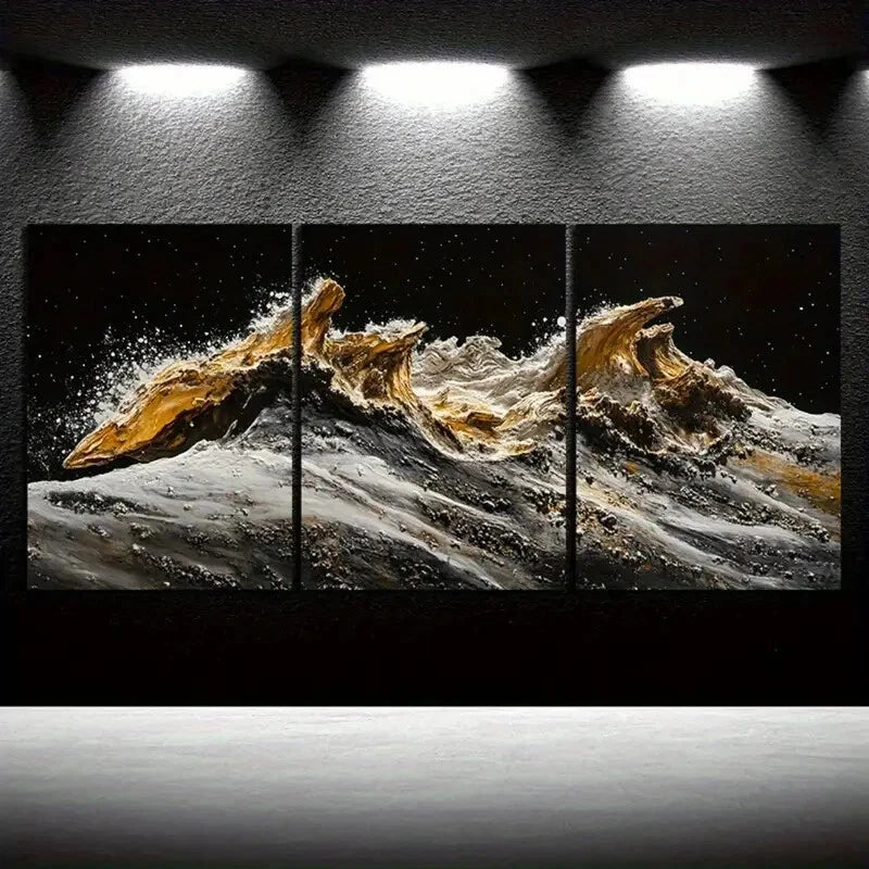 3pcs Starry Sky Island Design Metal Print Ready to Hang Art - Bella Home Decor