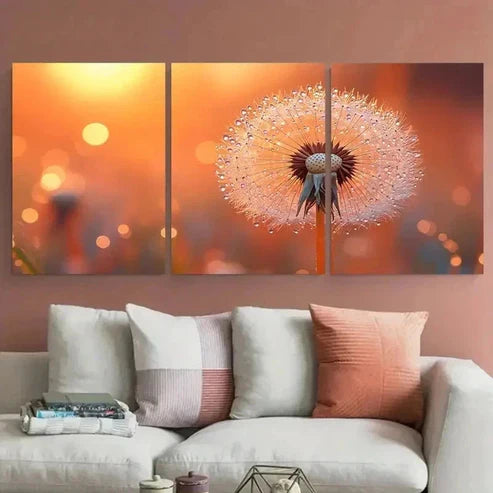 3pcs Abstract Soft Focus Vibrant Perfect Wall Art Set Canvas Unframed - High Quality Print 100% Australian Made Wall Canvas - Bella Home Decor