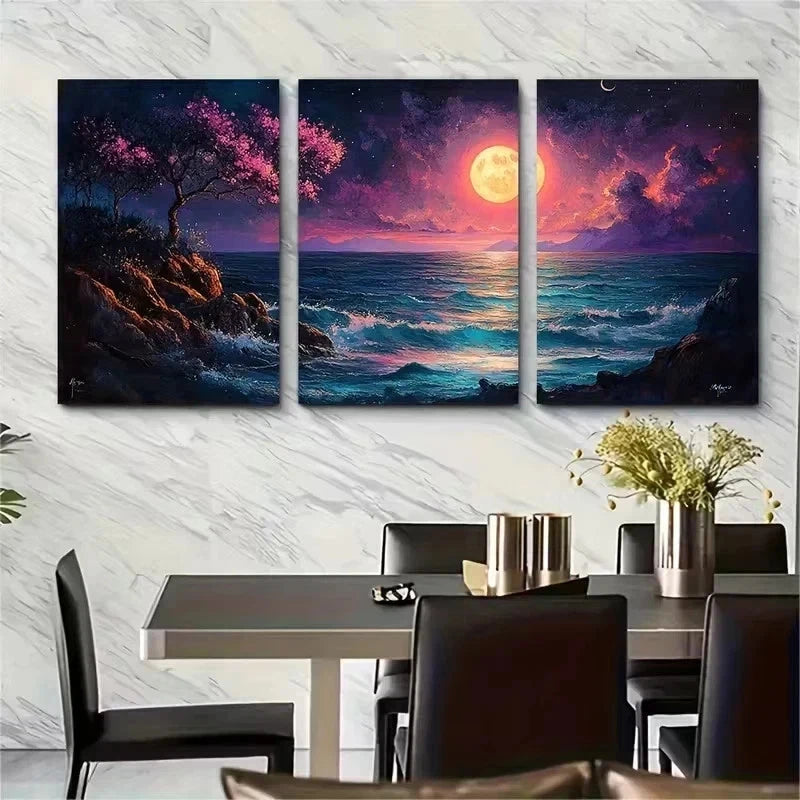 3pcs Enchanting Seaside Wall Art Set Canvas Framed 40x60cm - High Quality Print 100% Australian Made Wall Canvas Ready to Hang - Bella Home Decor