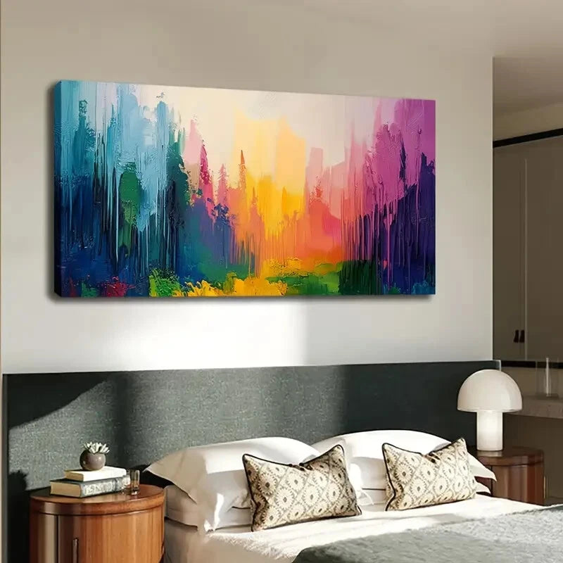Vibrant Colorful Landscape Wall Art canvas office home room framed 120x60cm - Bella Home Decor