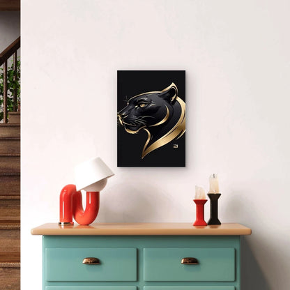 Black Panther Oil Painting 60x90cm Metal Print Ready to Hang