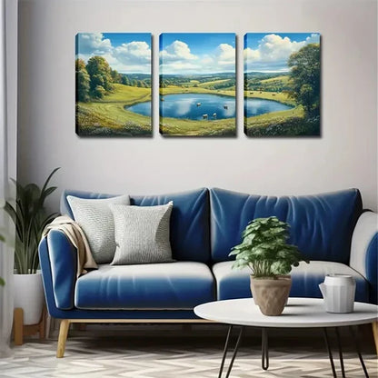 3pcs Sunny Weather Elegant Style Wall Art Set Canvas Unframed - High Quality Print 100% Australian Made Wall Canvas