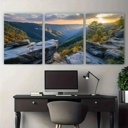 3pcs Mountain State Scenic Landscape Perfect Wall Art Set Canvas Framed 50x70cm - High Quality Print 100% Australian Made Wall Canvas Ready to Hang