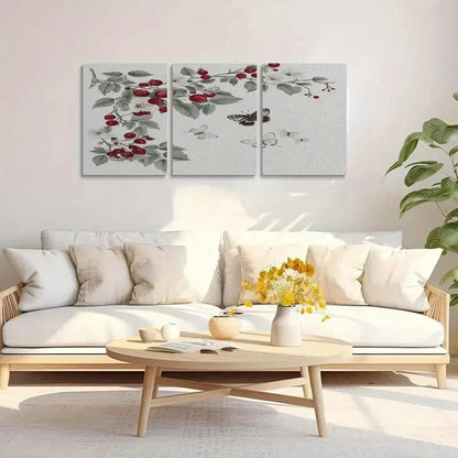 3pcs Elegant Roses and Butterflies Metal Print Ready to Hang Art - Bella Home Decor