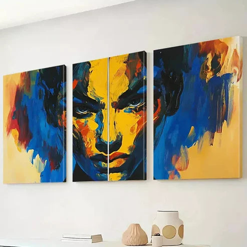 3pcs Modern Decorative Archaic Style Yellow Canvas Unframed - High Quality Print 100% Australian Made Wall Canvas