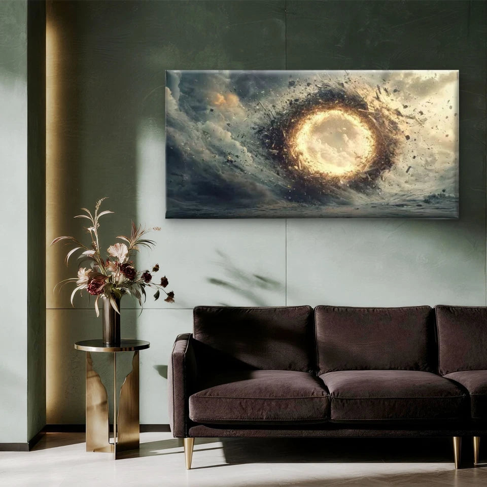 The Singularity Cycle Wall Art Canvas Office Home Room Framed 120x60cm - Bella Home Decor