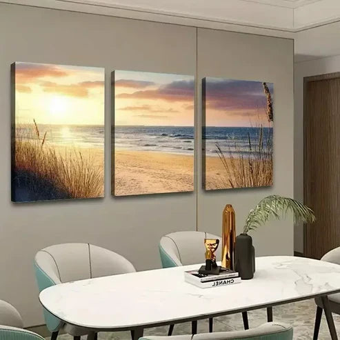 3pcs Sunset Wall Art Set Canvas Unframed - High Quality Print 100% Australian Made Wall Canvas