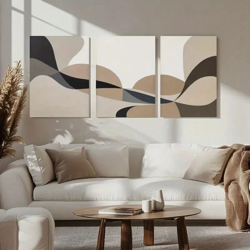 3pcs Three Pieces of Abstract Art    Wall Art Set Canvas Framed 60x90cm - High Quality Print 100% Australian Made Wall Canvas Ready to Hang - Bella Home Decor
