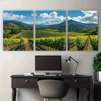 3pcs Napa Valley Vineyards & Mayacamas Perfect Wall Art Set Canvas Framed 50x70cm - High Quality Print 100% Australian Made Wall Canvas Ready to Hang