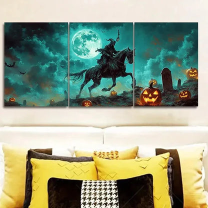 3pcs "Death Rides on His Horse Moonlight Wall Art Set Canvas Unframed - High Quality Print 100% Australian Made Wall Canvas