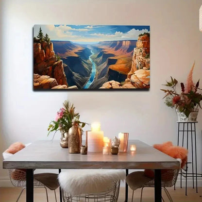 Grand Canyon Vibrant Landscape Wall Art Canvas Office Home Room Framed 120x60cm